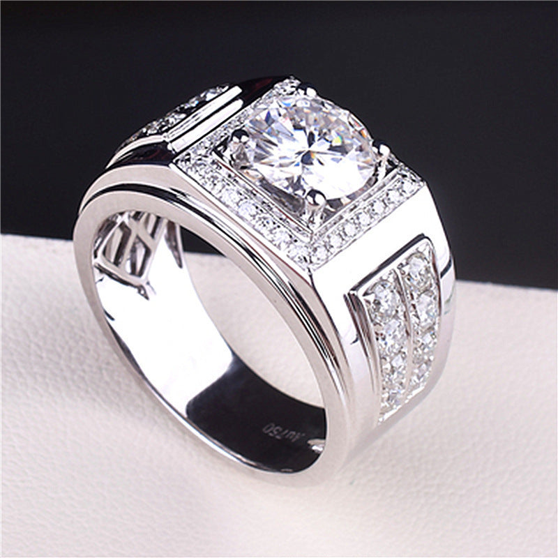 Herren eleganter Ring mit funkelndem Zirkonia-Besatz Shop Nory