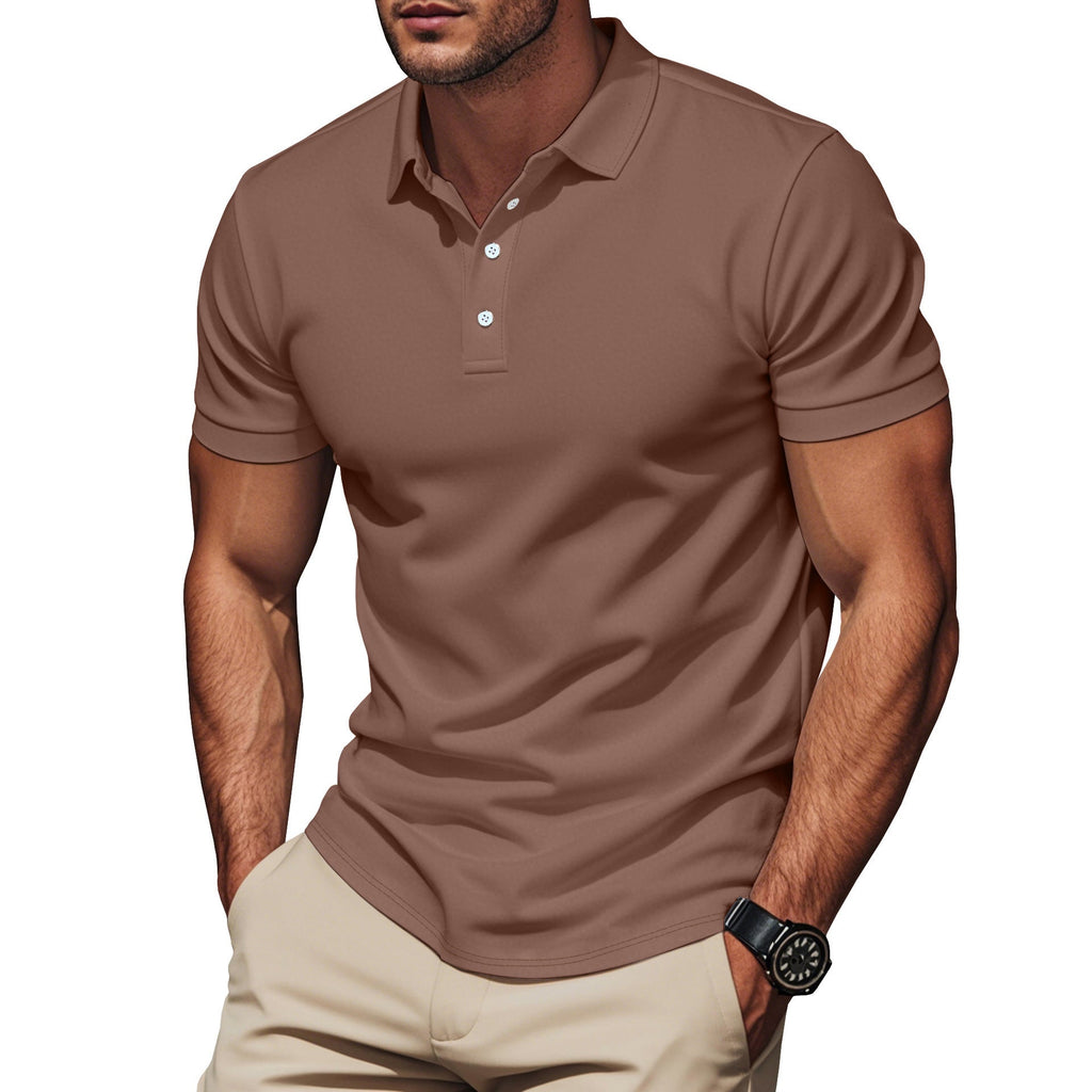 Herren nan Pima-Baumwoll-Polo mit Kentkragen, schmaler Silhouette und verstärkter Knopfleiste Shopnory