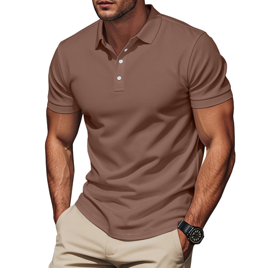 Herren nan Pima-Baumwoll-Polo mit Kentkragen, schmaler Silhouette und verstärkter Knopfleiste Shopnory