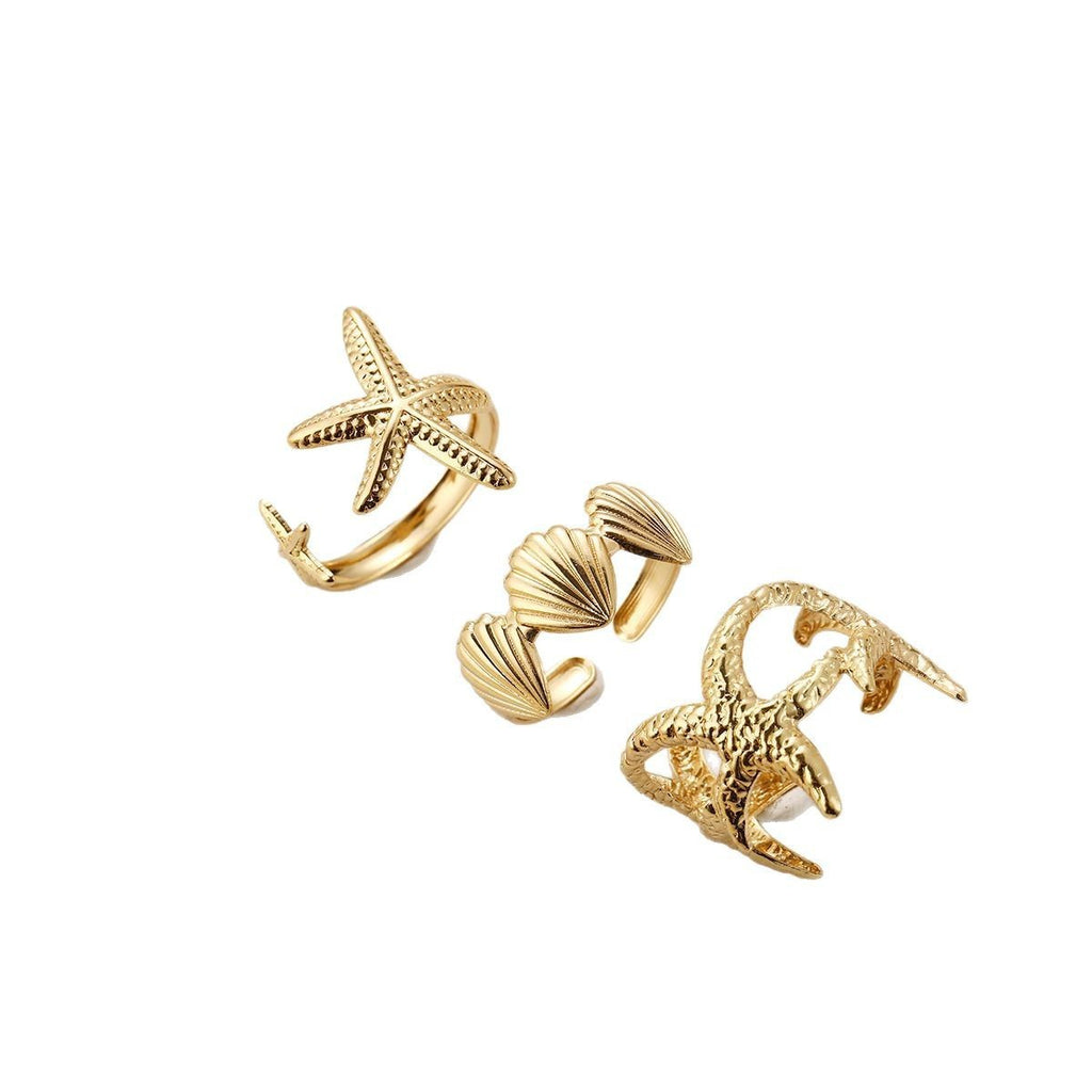 Damen Ring-Set mit maritimen Motiven und kunstvollen Details Shop Nory