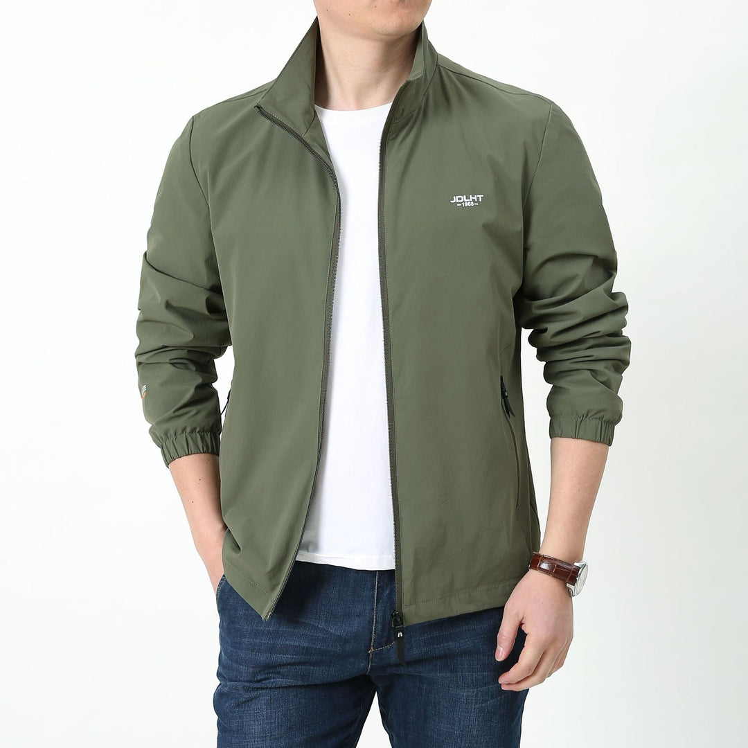 Herren Leichte winddichte Reißverschluss‑Blousonjacke mit Stehkragen und elastischen Bündchen Shop Nory