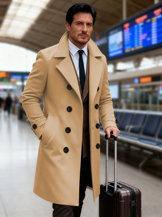 Herren eleganter Doppeltunnelmantel
