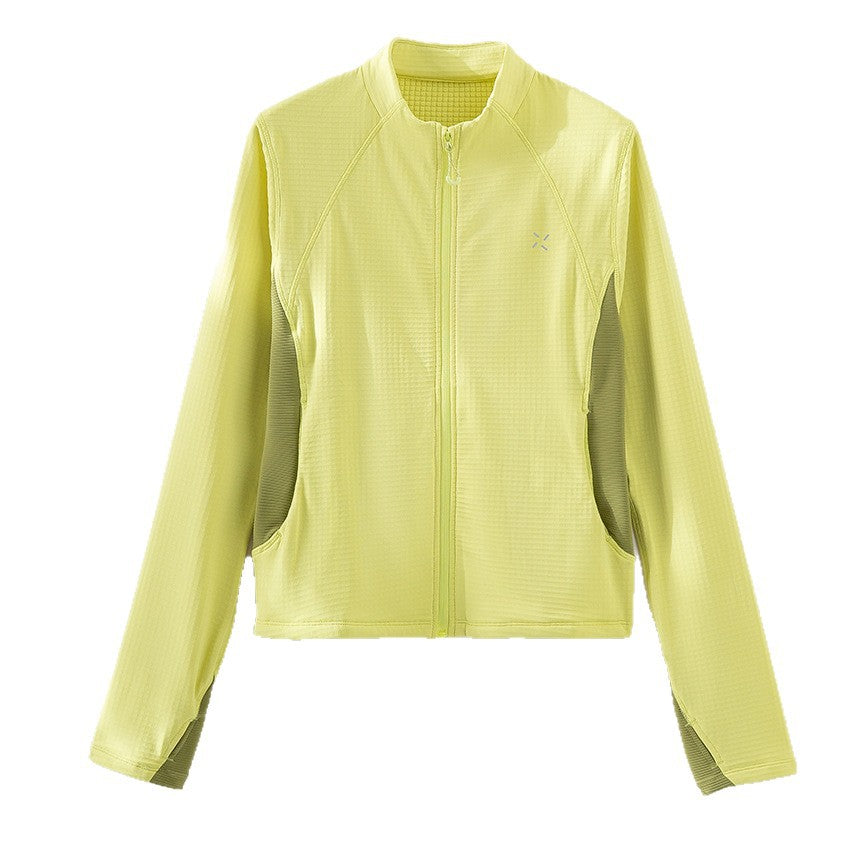 Damen Atmungsaktive Sportjacke mit Stehkragen, Raglanärmeln und Stretch-Einsätzen Shop Nory