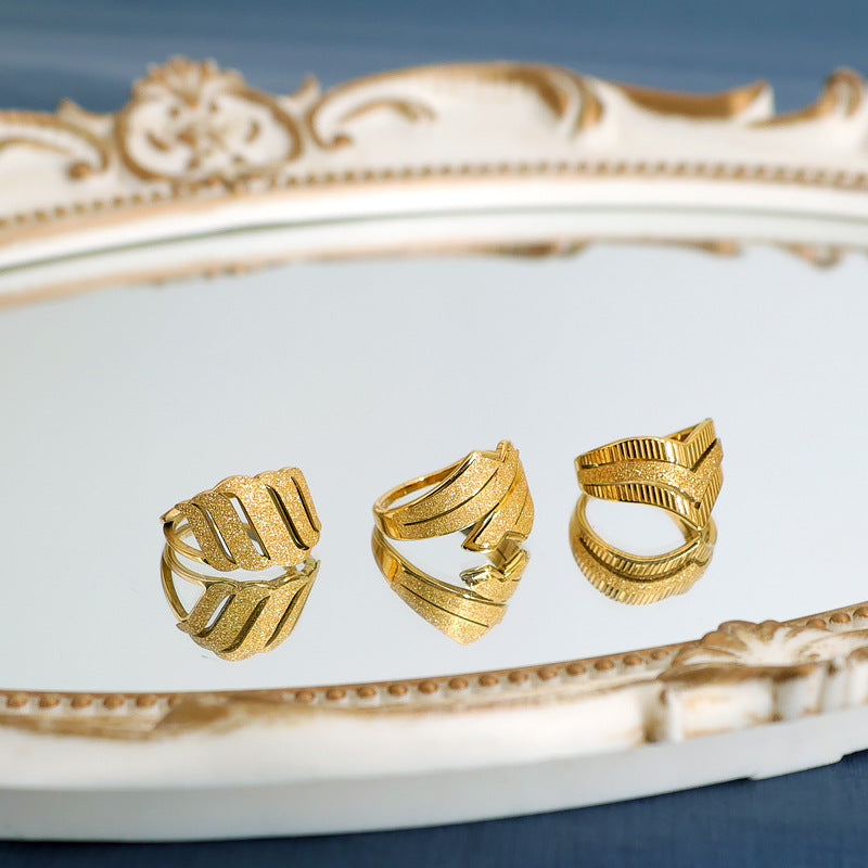 Damen eleganter und modischer Ring mit Blattdesign Shop Nory