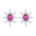 Damen Ohrringe mit funkelndem Kristall und blumigem Design Shop Nory