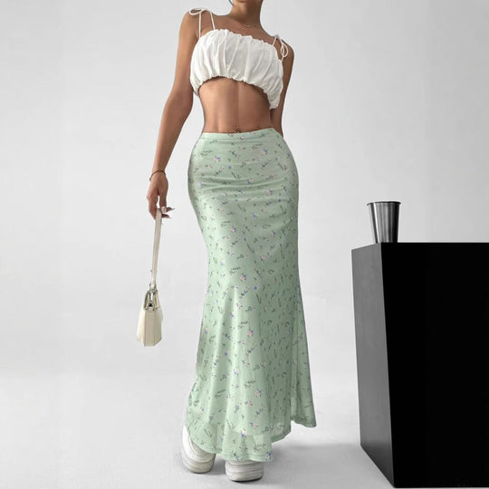 Damen Maxirock mit floralem Muster und luftiger Passform