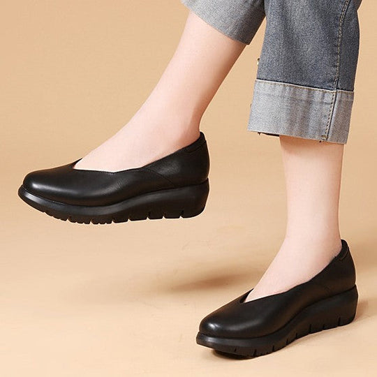 Damen Bequeme Wedgeslipper mit gepolstertem Innensohle und rutschfester Sohle Shopnory