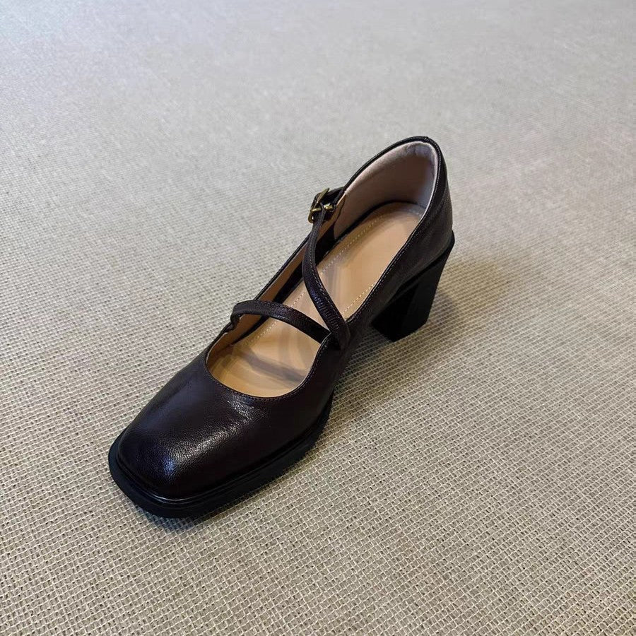 Damen elegante Mary Jane Pumps mit modischem Riemchen-Design