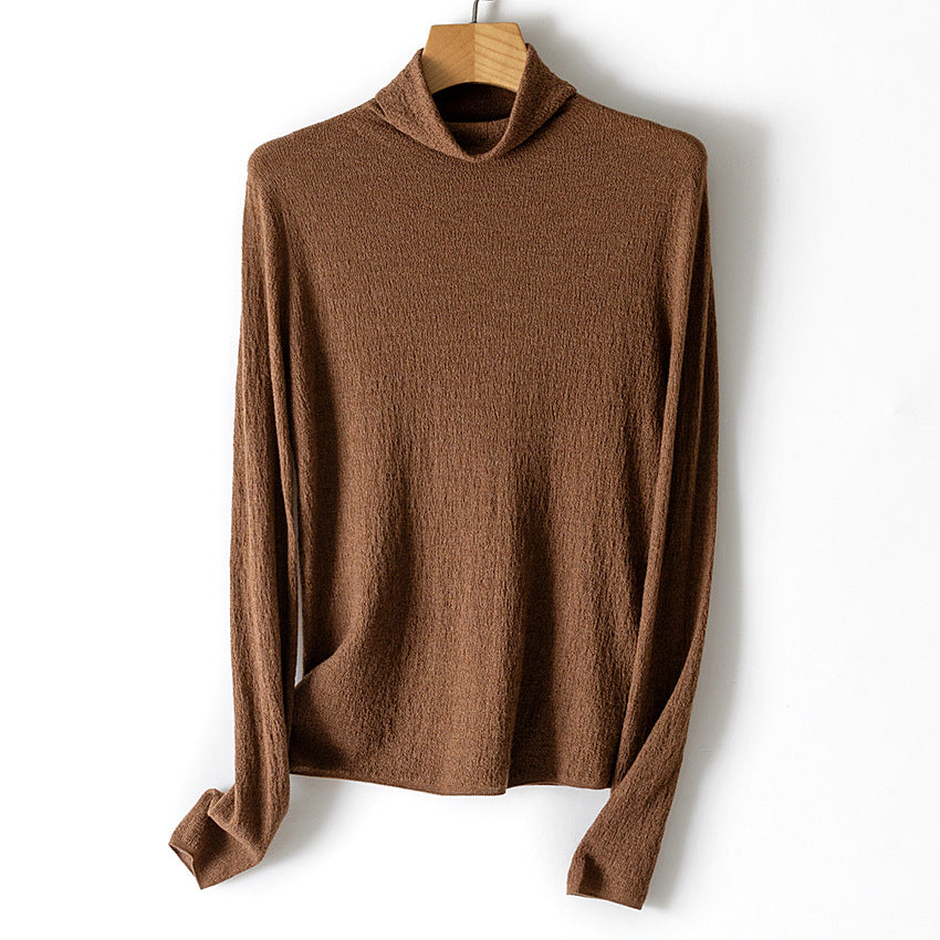 Damen Feiner Crinkle-Rollkragenpullover mit leichtem Fall Shop Nory