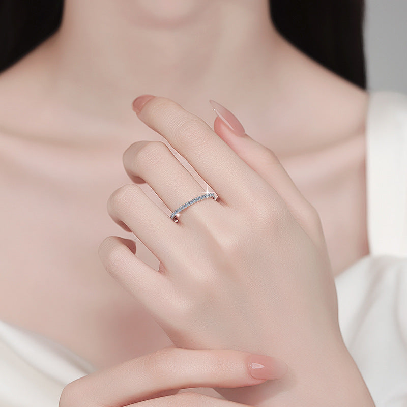 Damen Zarter Bandring mit funkelndem Zirkonia-Besatz Shop Nory