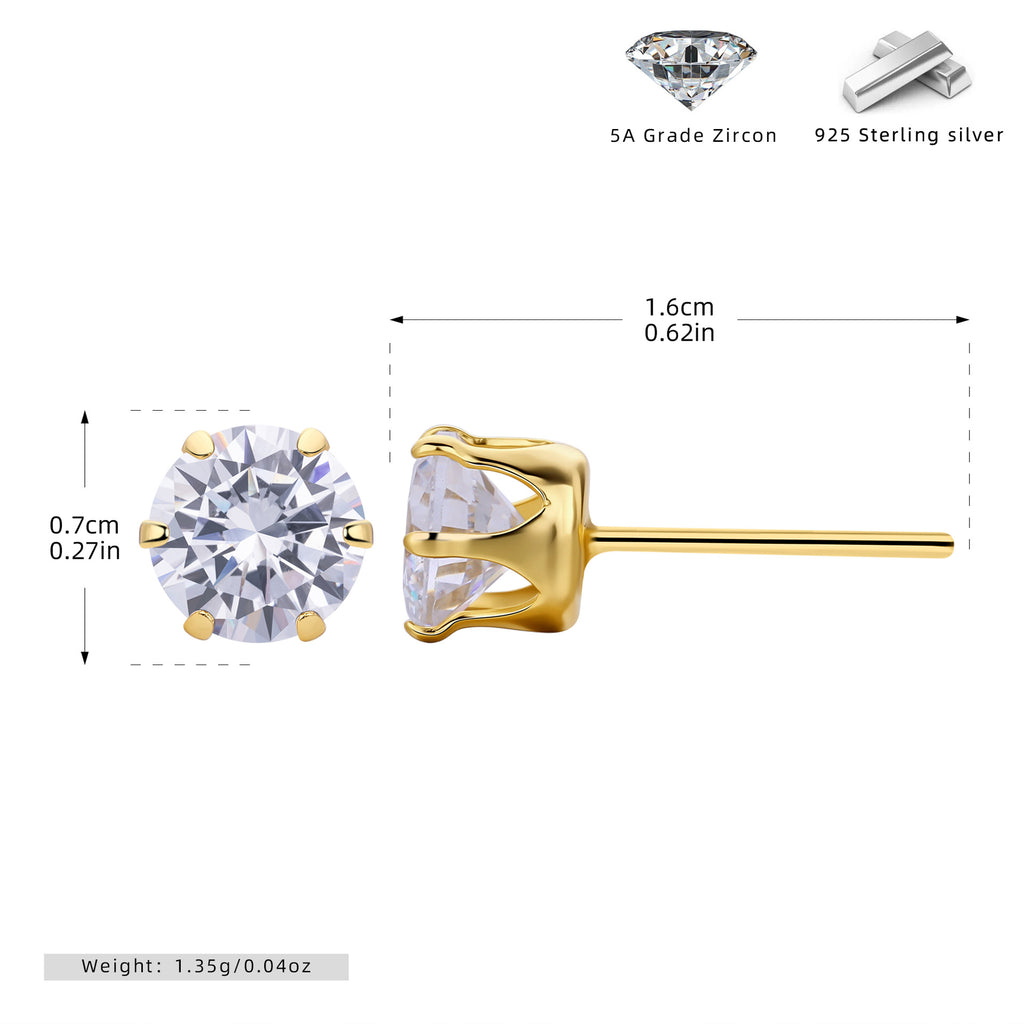 Damen Ohrstecker mit funkelnden 5A Zirkonsteinen aus hochwertigem 925 Sterling Silber Shop Nory