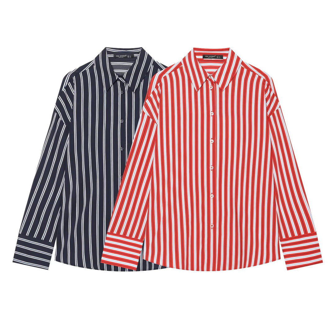 Damen Oversize-Hemdbluse mit Tropfenärmel, Kentkragen und durchgehender Knopfleiste Shop Nory
