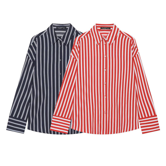Damen Oversize-Hemdbluse mit Tropfenärmel, Kentkragen und durchgehender Knopfleiste Shop Nory