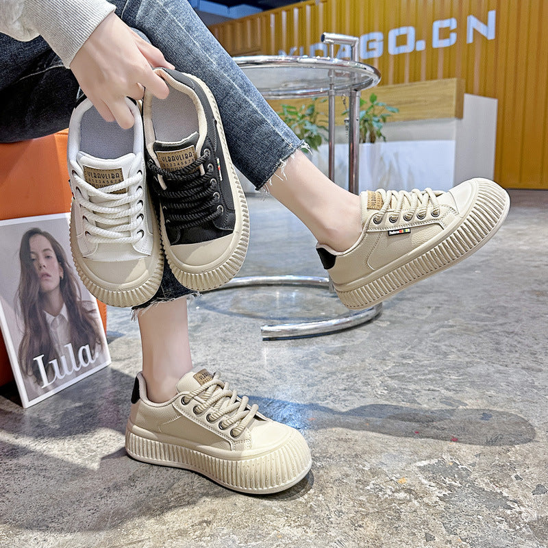 Damen Sneakers mit rutschfester Sohle und extra dicker Profilsohle