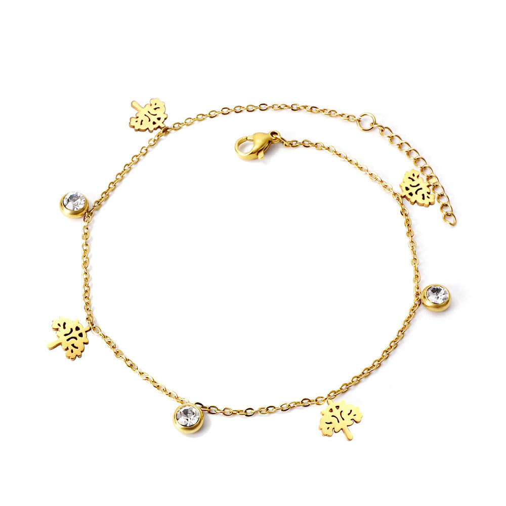Damen Armband mit funkelnden Zirkonia und handgefertigten Anhängern Shop Nory
