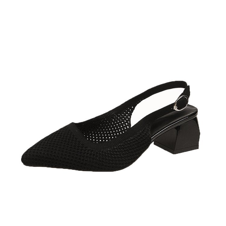 Damen Slingback-Pumps mit strukturiertem Obermaterial und elegantem Blockabsatz