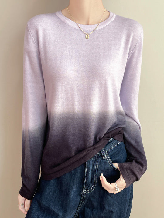 Damen Leichter Verlauf-Feinstrickpullover mit Rundhalsausschnitt und lockerer Passform Shop Nory