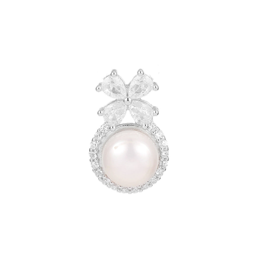 Damen elegante Perlen-Halskette mit strahlenden Zirkonia-Elementen Shop Nory