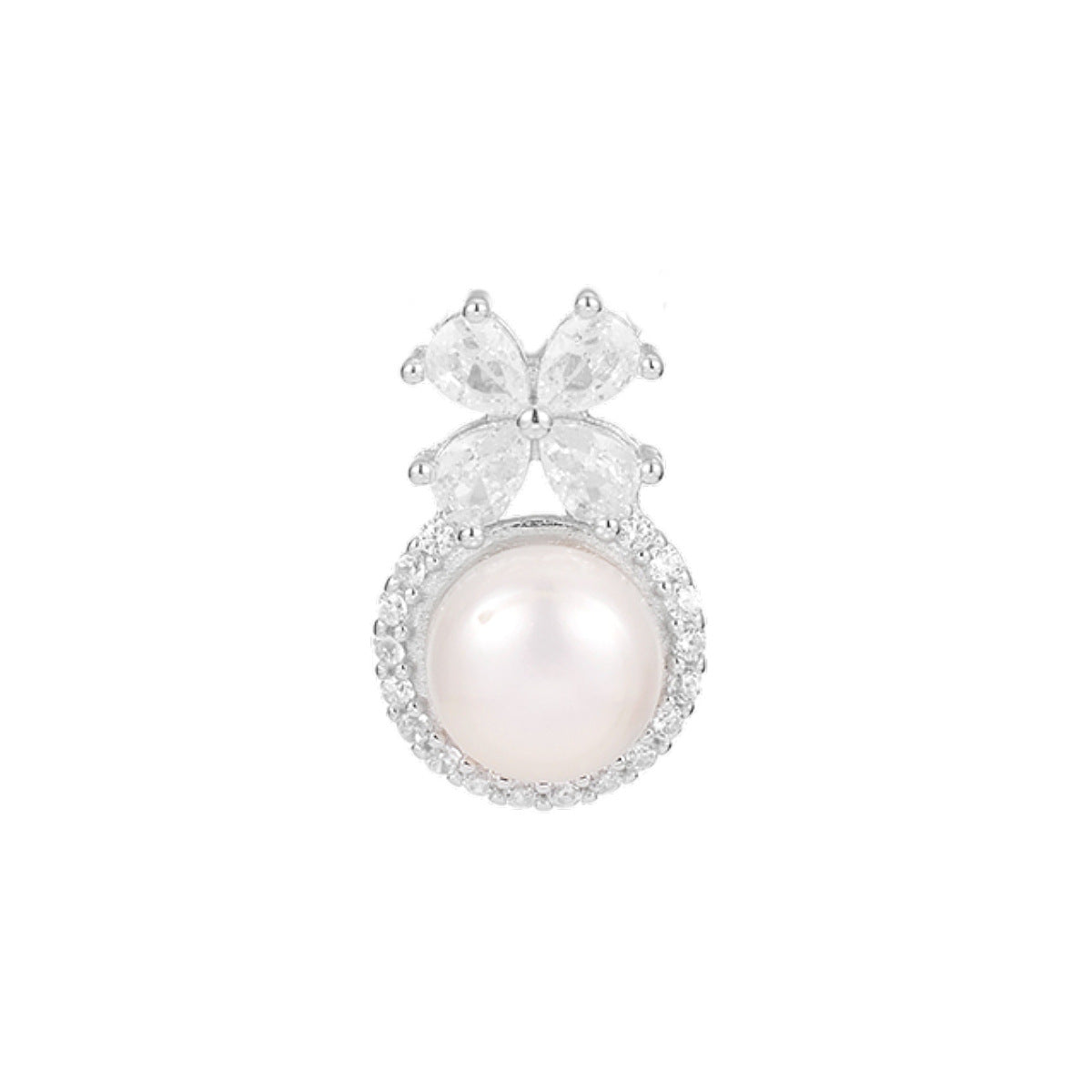Damen elegante Perlen-Halskette mit strahlenden Zirkonia-Elementen Shop Nory