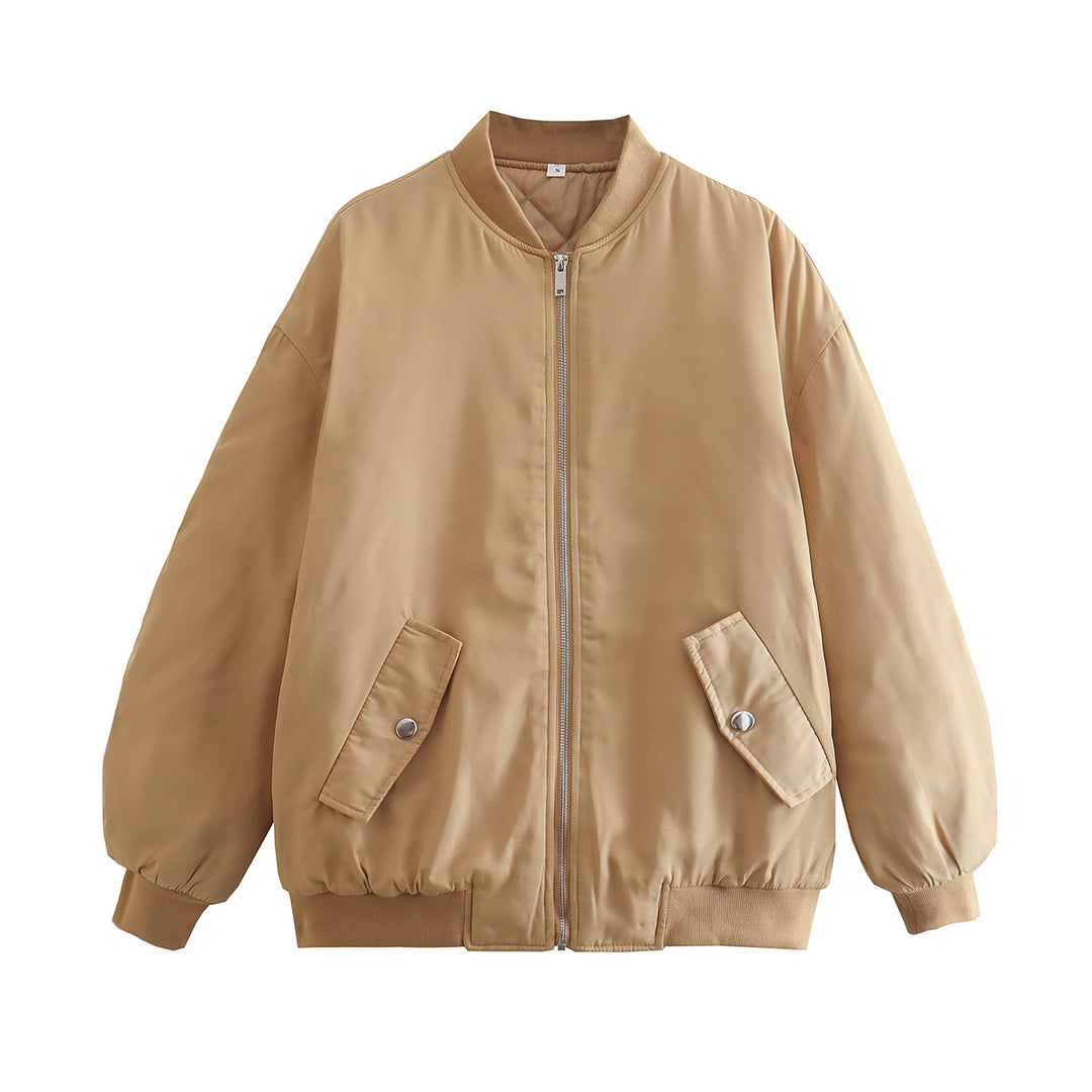 Damen Boxy Bomberjacke im Oversize‑Look mit Reißverschluss und abgeschrägten Pattentaschen Shop Nory