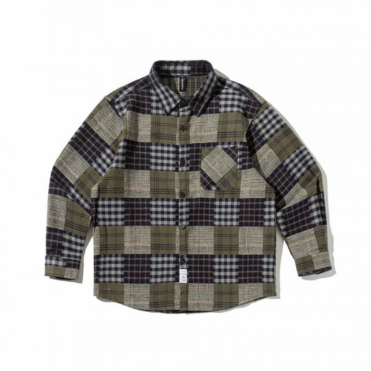 Unisex Kariertes Overshirt im Boxy‑Cut aus gebürstetem Flanell mit aufgesetzter Brusttasche Shop Nory
