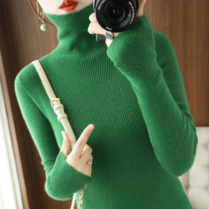 Damen Schmaler Rollkragenpullover aus Kaschmir‑Mix mit extralangem Ärmelabschluss Shop Nory