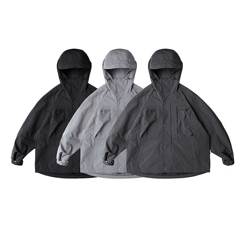 Unisex Wasserabweisende Oversize-Parka-Jacke mit Kapuze und Multifunktions-Taschen Shop Nory