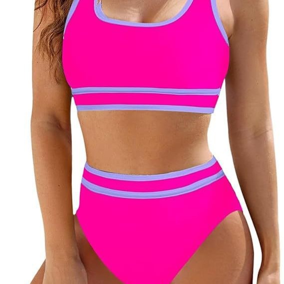 Damen Sportives Bikini-Set mit hohem Bund