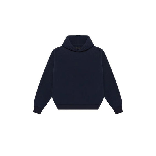 Unisex minimalistischer Kapuzenpullover ohne Kängurutasche mit überschnittener Schulter und geripptem Saum Shop Nory