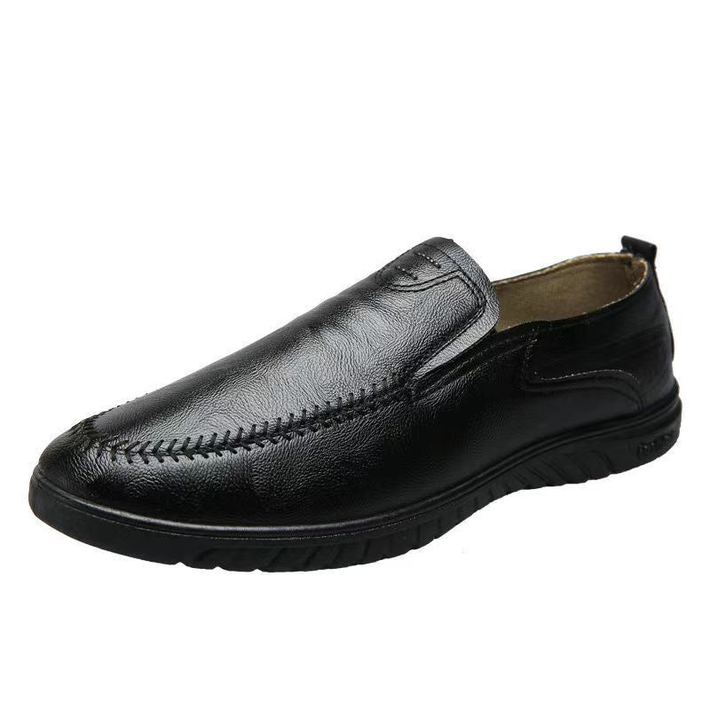 Herren Bequeme Leder Slipper Schuhe