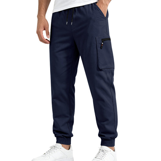 Herren Multifunktionale Slim-Jogginghose mit Cargo-Tasche, Elastischem Tunnelzug und Rippbündchen Shop Nory