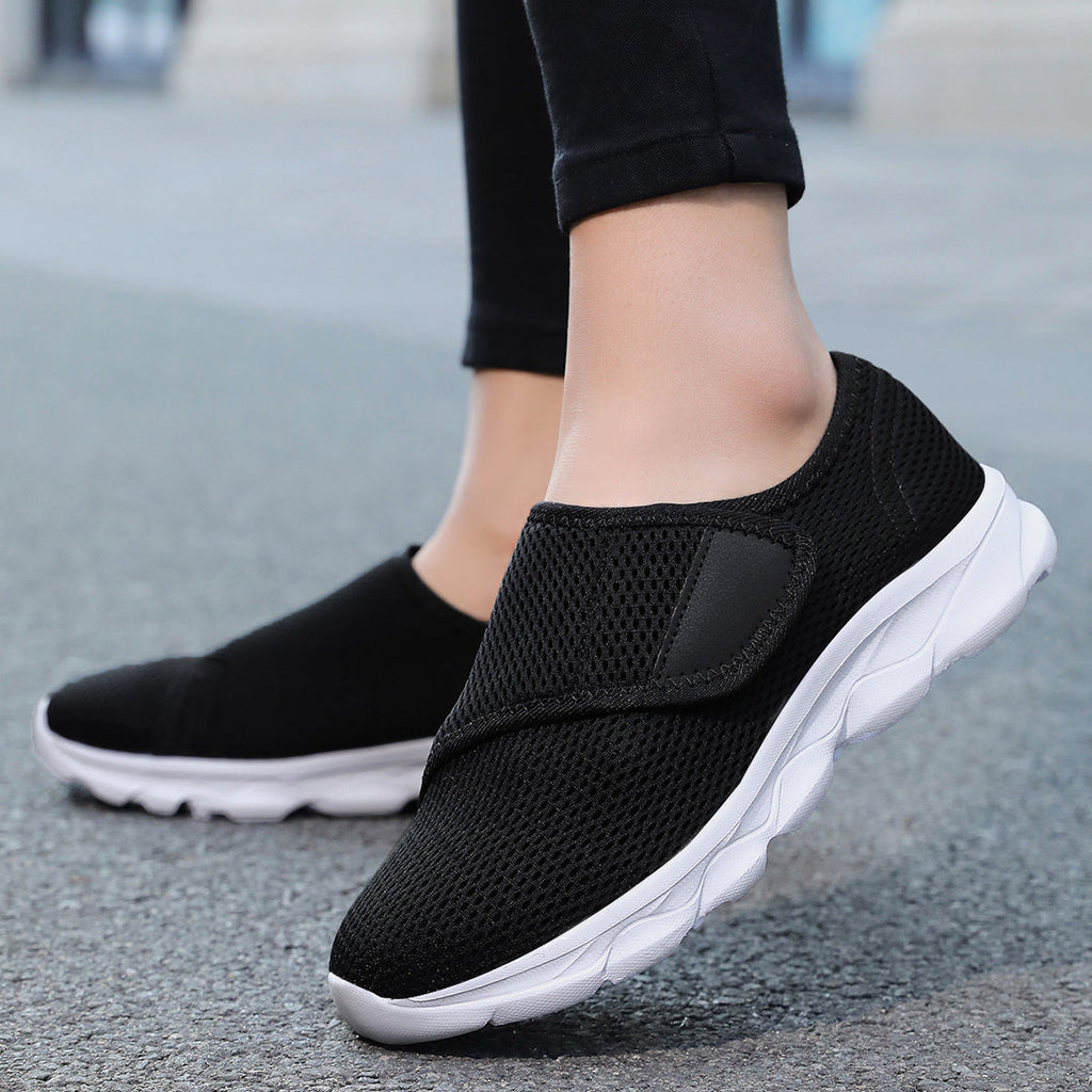 Damen Atmungsaktive Slip-On Freizeitschuhe mit verstellbarem Klettverschluss