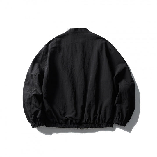 Unisex Leichte Oversize-Bomberjacke aus Strukturstoff mit Stehkragen und elastischem Saum Shop Nory