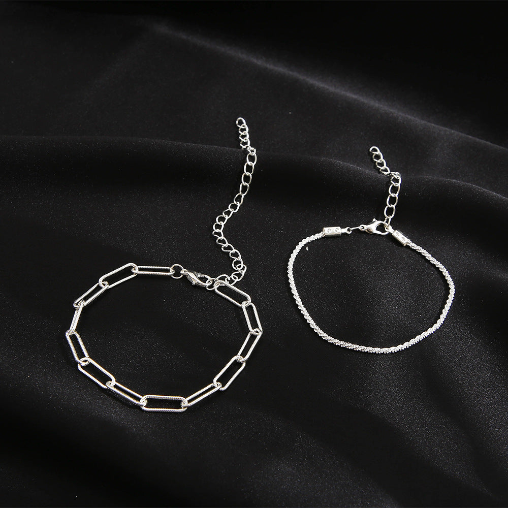 Damen Armreif-Set mit modernen Glieder- und feinen Kettendesigns Shop Nory
