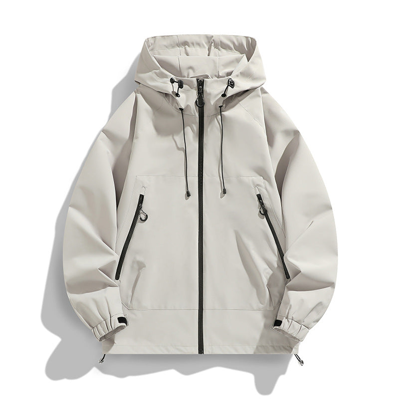 Herren Technische Wind- und Wasserabweisende Kapuzenjacke mit verstellbarem Saum Shop Nory