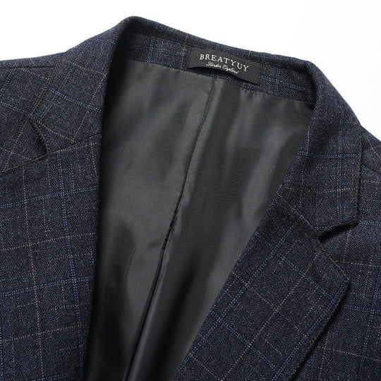 Herren Eleganter karierter Sakko mit taillierter Passform und leichter Wollmischung Shop Nory