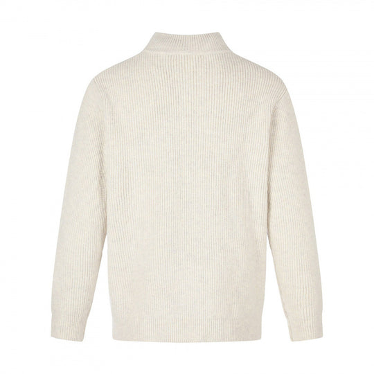 Unisex Reißverschluss-Strickjacke im Boxy‑Cut mit Stehkragen und Rippenstruktur Shop Nory