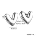 Damen Herzförmige Edelstahl Ohrstecker Shop Nory 1783008980
