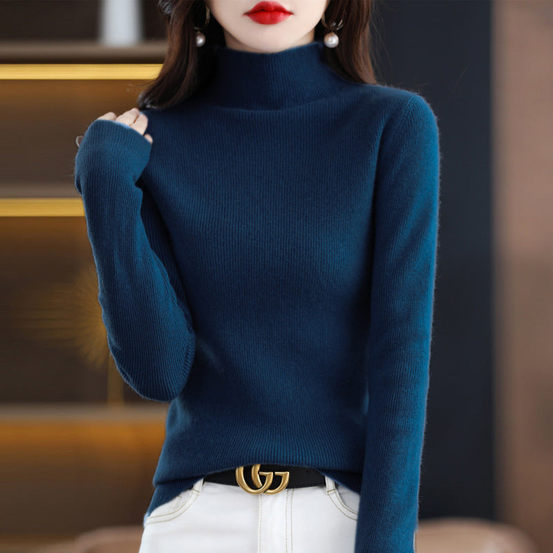 Damen Schmal geschnittener Mockneck-Pullover aus kaschmirähnlichem Feinstrick Shop Nory