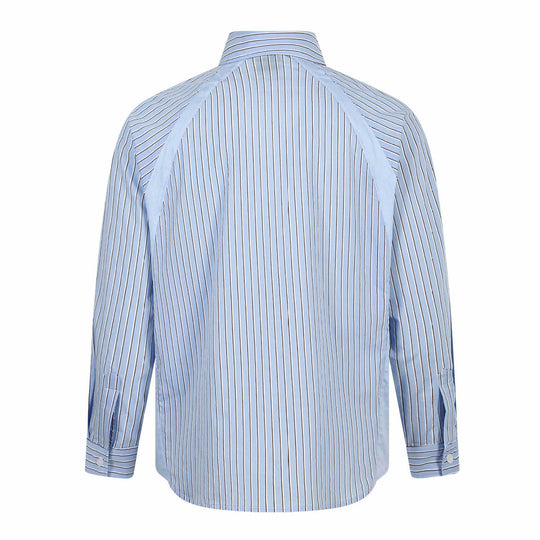 Herren Gestreiftes Baumwollhemd mit Sticklogos und kontrastierenden Passe Shop Nory