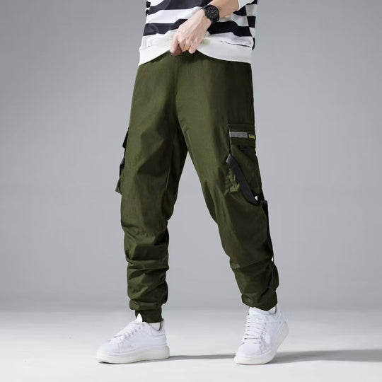 Herren Tech-Cargo-Jogginghose mit Multifachtaschen, Zugbändern & elastischen Bündchen Shop Nory