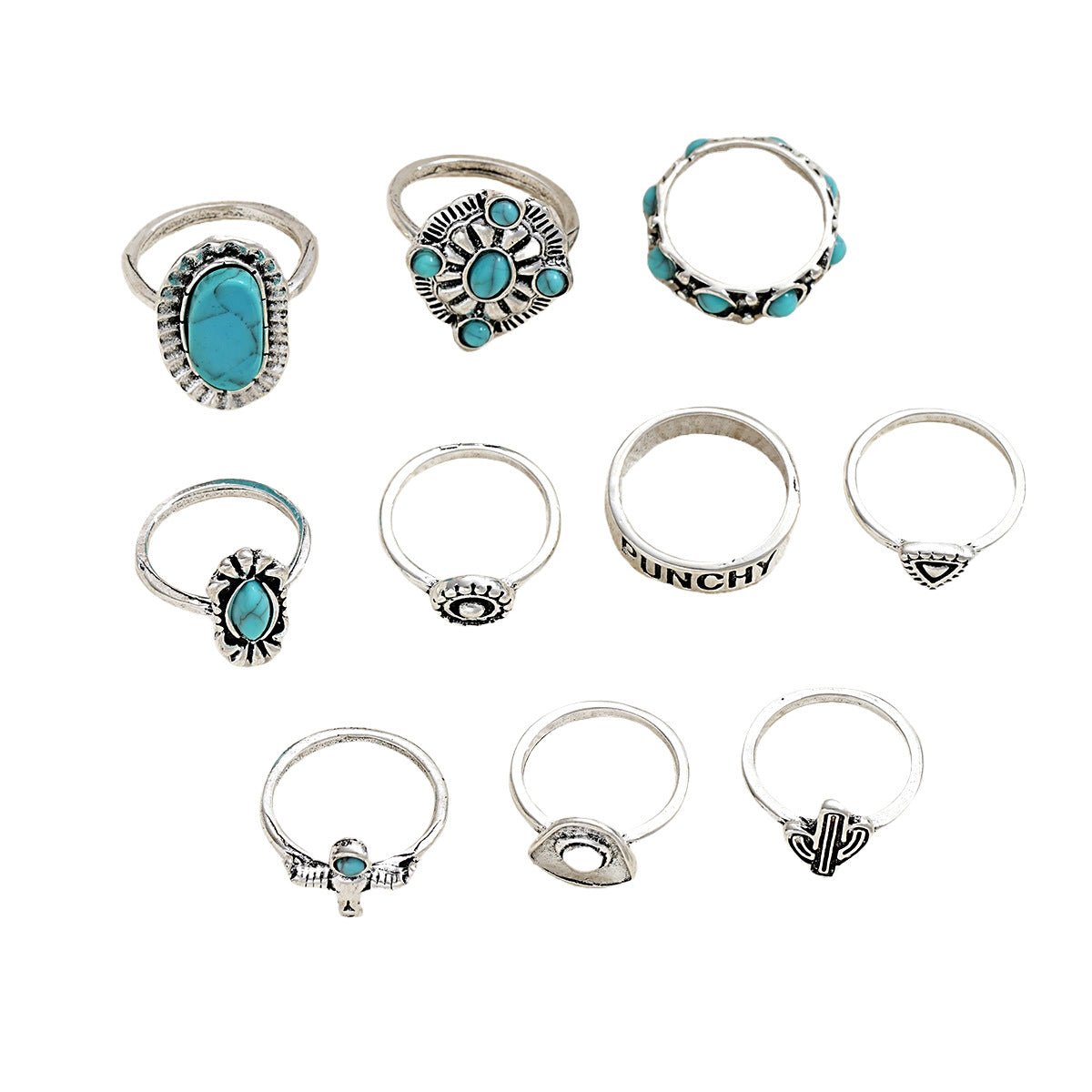 Damen Ring-Set mit verschiedenen Designs und Edelsteinen Shop Nory