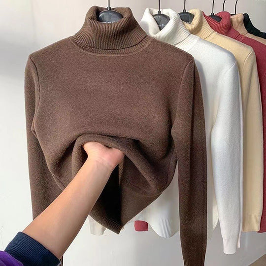 Damen Feinstrick-Rollkragenpullover mit wärmendem Innenfutter und schmaler Silhouette Shop Nory
