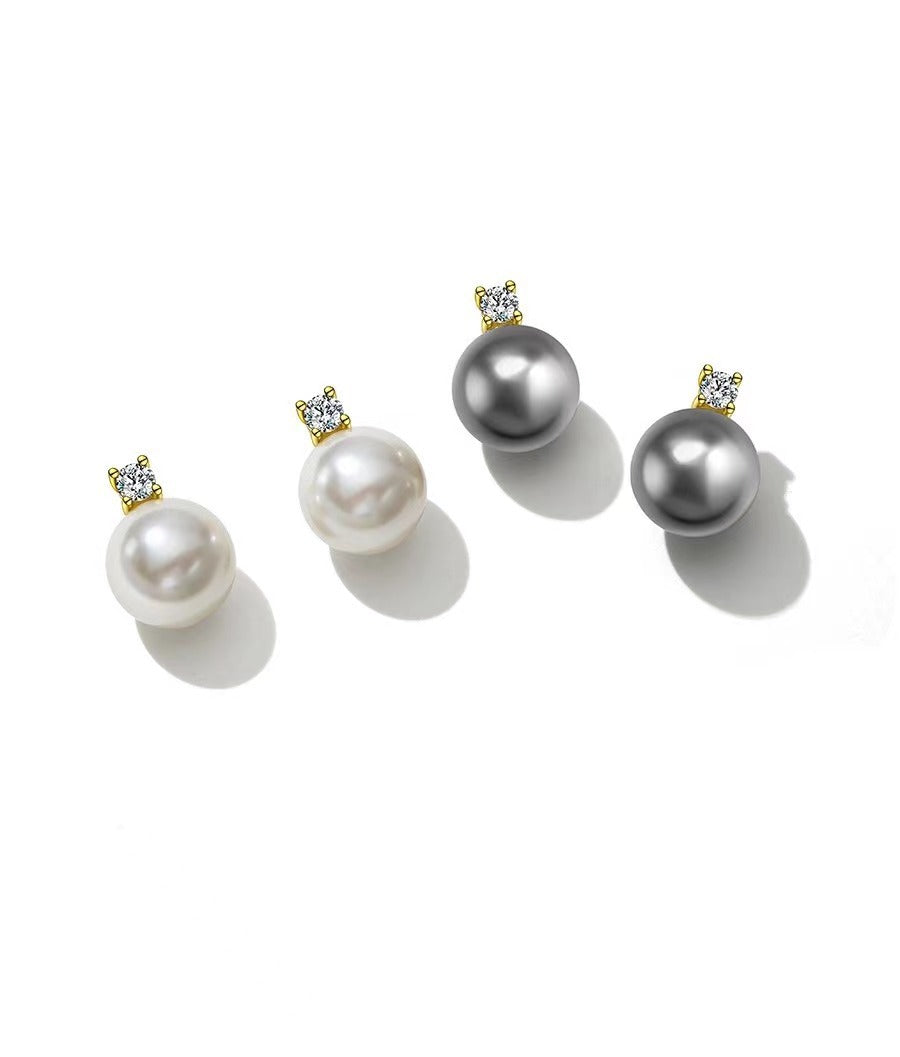 Damen Elegante Perlen Ohrstecker Shop Nory