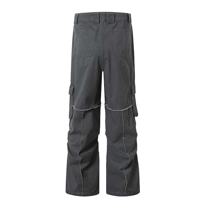 Damen Weite Cargo-Culotte-Hose mit hoher Taille, Multi‑Taschen und sichtbaren Nahtdetails Shop Nory