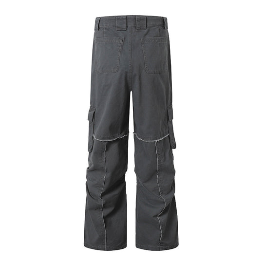 Damen Weite Cargo-Culotte-Hose mit hoher Taille, Multi‑Taschen und sichtbaren Nahtdetails Shop Nory