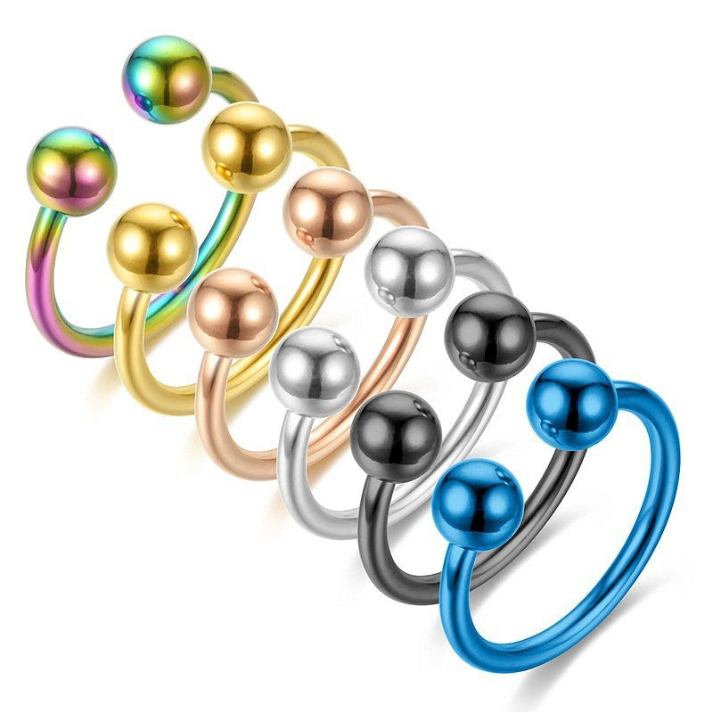 Damen Offener Ring mit doppelt kugelförmigem Design Shop Nory