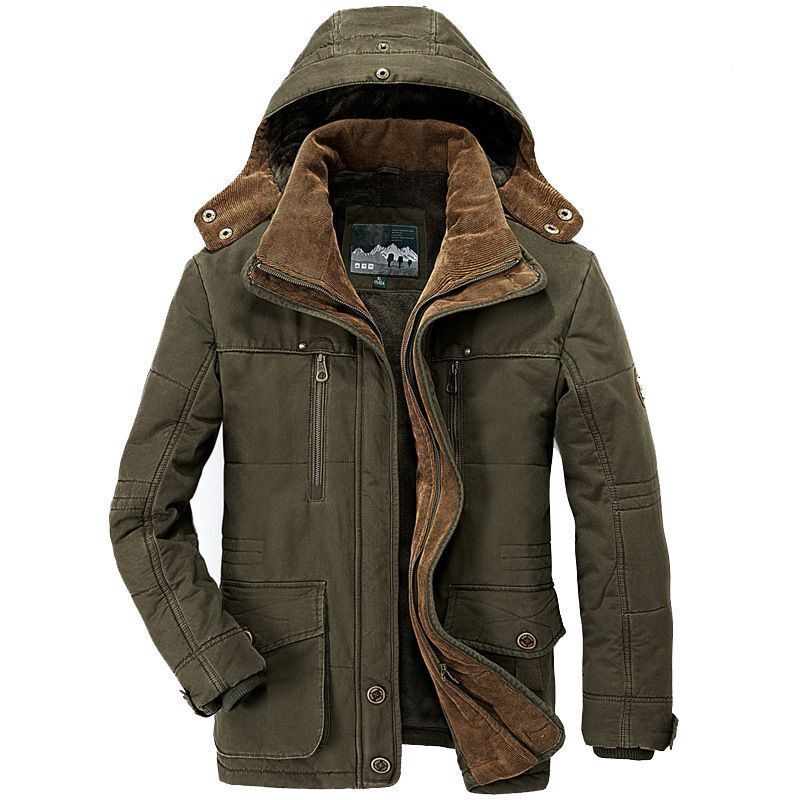 Herren Canvas-Parka mit Cord-Innenkragen, abnehmbarer Kapuze und wärmender Thermofütterung Shop Nory