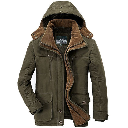 Herren Canvas-Parka mit Cord-Innenkragen, abnehmbarer Kapuze und wärmender Thermofütterung Shop Nory