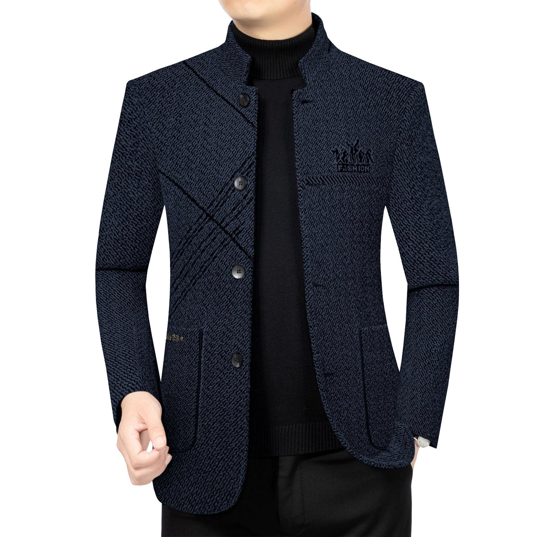 Herren Wollmantel mit Teddyfutter, Stehkragen und schmaler Silhouette Shop Nory